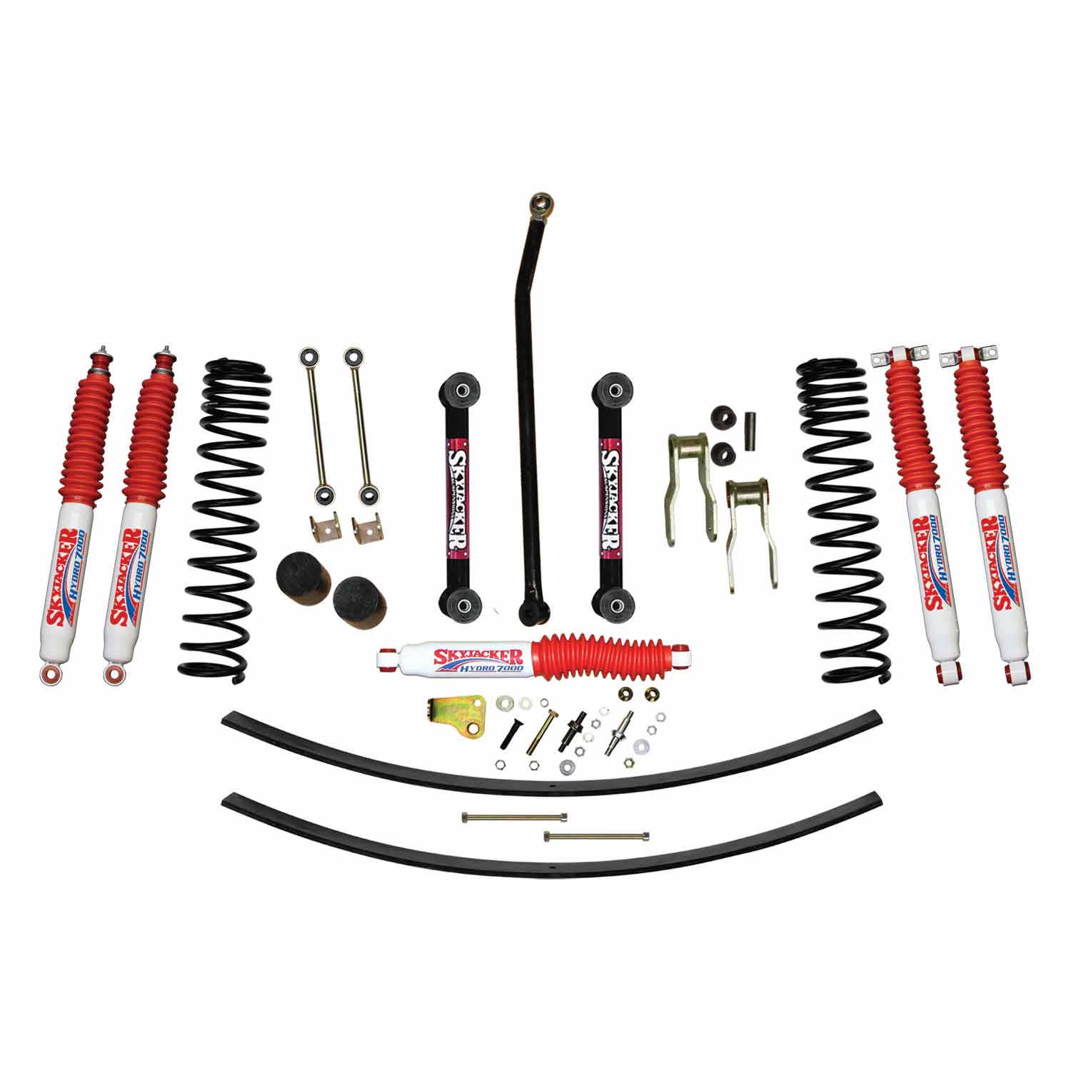 JC451KHLT - 4.5 in. Front Dual Rate Long Travel Coil Suspension Kit with  Rear Add A Leafs and Hydro 7000 Shocks